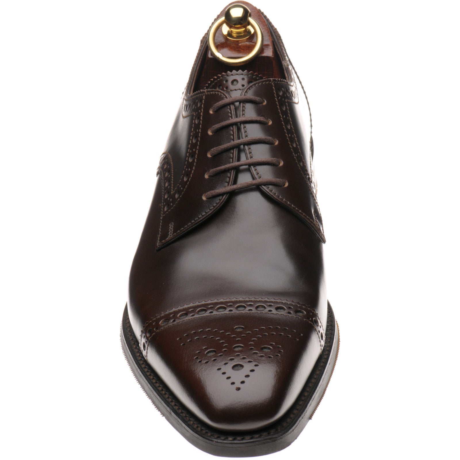 Product image for Loake Eldon mens rubber-soled semi-brogues in dark brown polished (second)