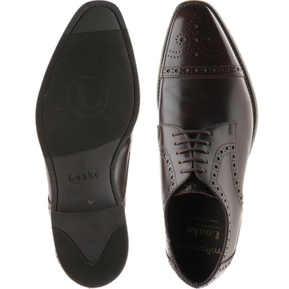 Product image for Loake Eldon mens rubber-soled semi-brogues in dark brown polished (second)