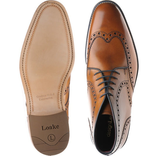 Product image for Loake Errington mens brogue boots in tan calf (second)
