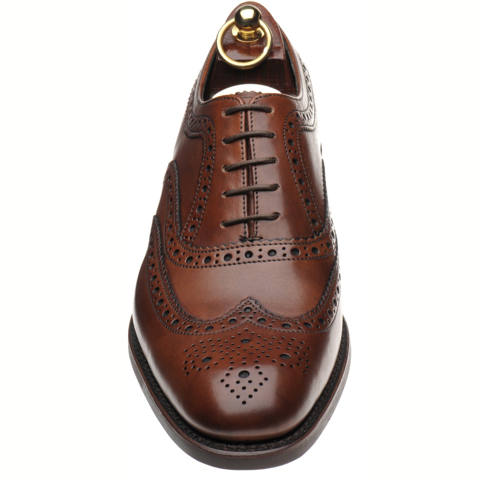 Product image for Loake Fearnley Rubber mens rubber-soled brogues in cedar calf (second)