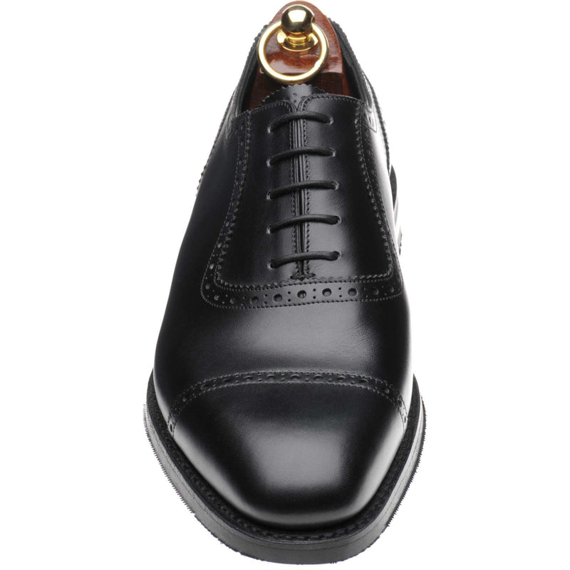 Product image for Loake Fleet mens rubber-soled semi-brogues in black calf (second)