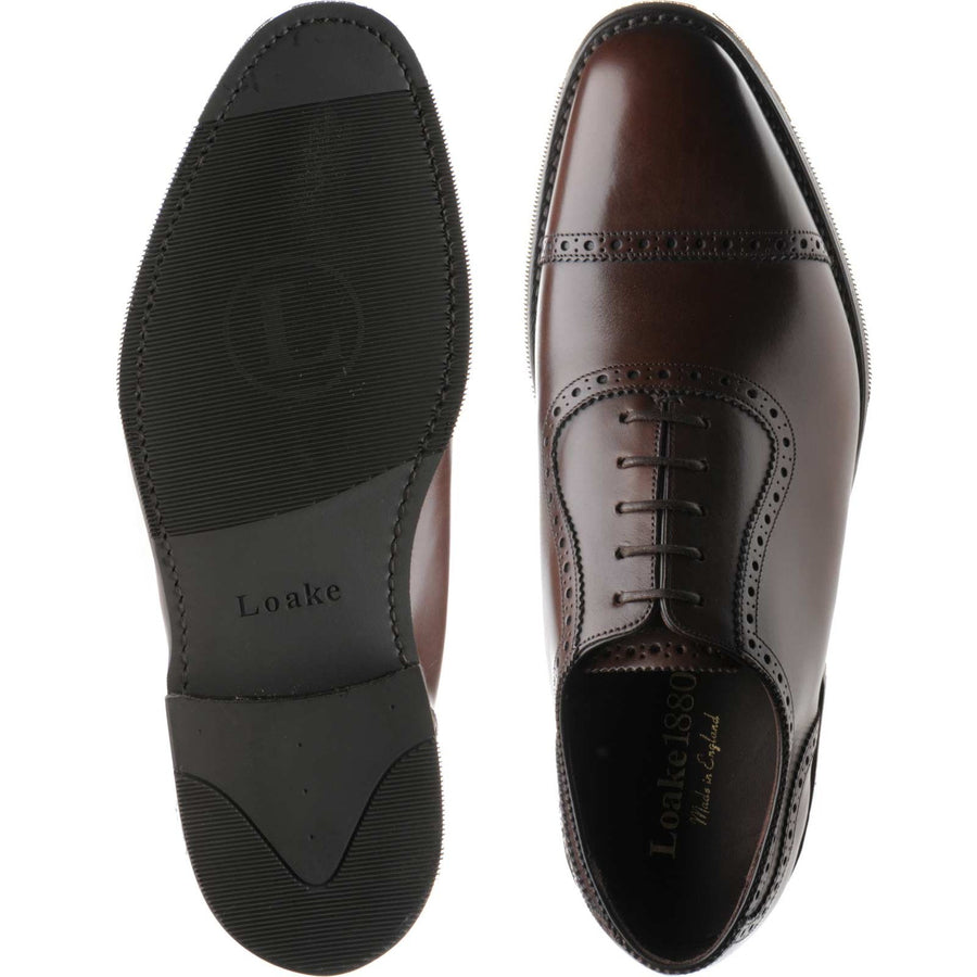 Product image for Loake Fleet mens rubber-soled semi-brogues in dark brown calf (second)