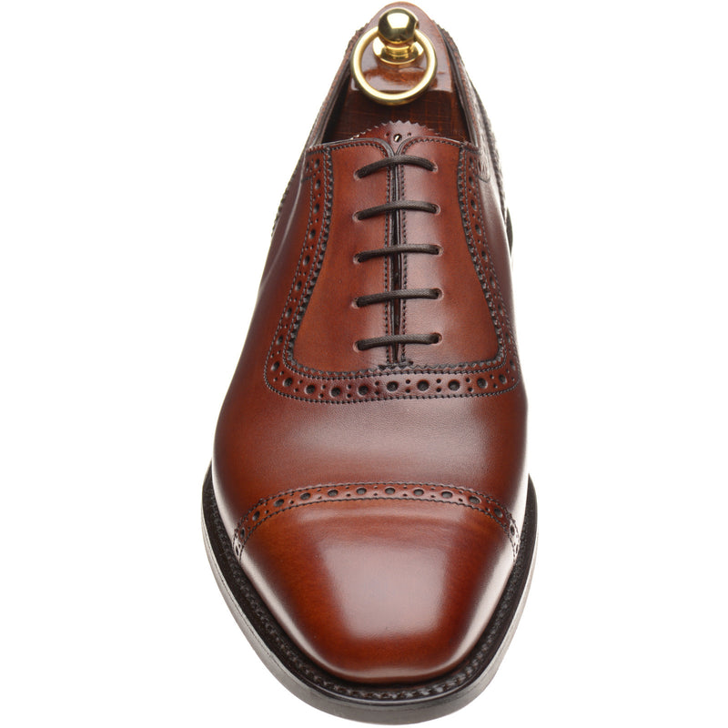 Product image for Loake Fleet mens rubber-soled semi-brogues in seared mahogany calf (second)