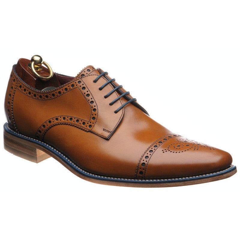 Product image for Loake Foley mens semi-brogues in tan calf (second)