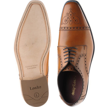 Product image for Loake Foley mens semi-brogues in tan calf (second)