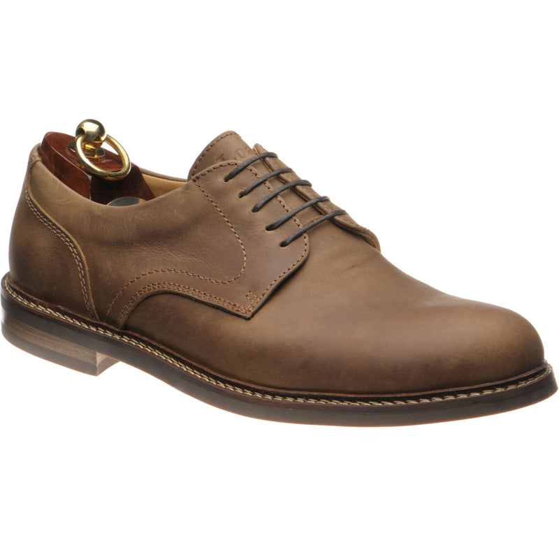 Product image for Loake Franklin mens rubber-soled Derby shoes in brown oiled nubuck (second)