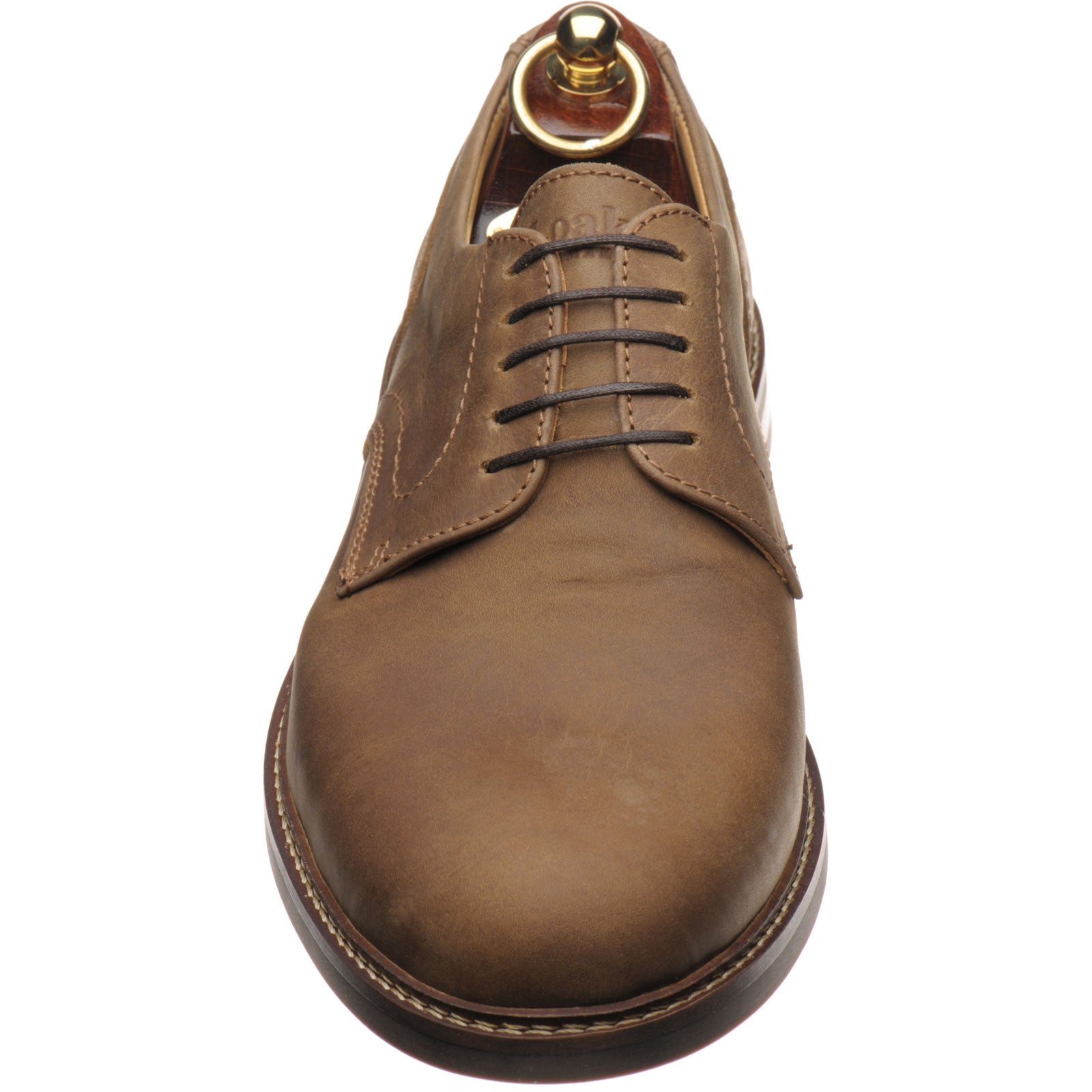 Product image for Loake Franklin mens rubber-soled Derby shoes in brown oiled nubuck (second)