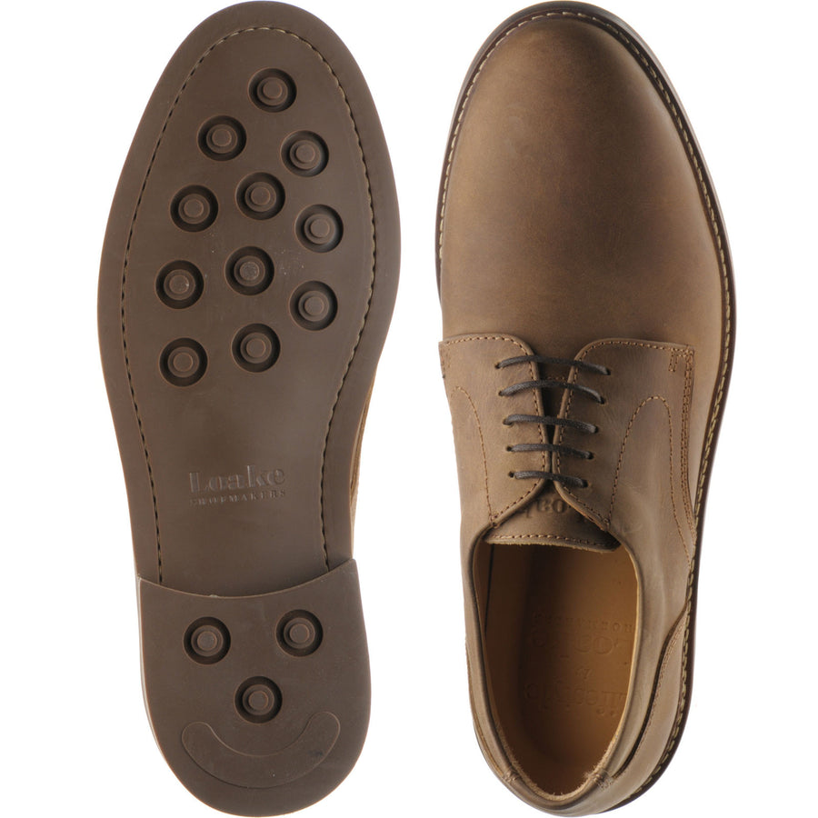 Product image for Loake Franklin mens rubber-soled Derby shoes in brown oiled nubuck (second)