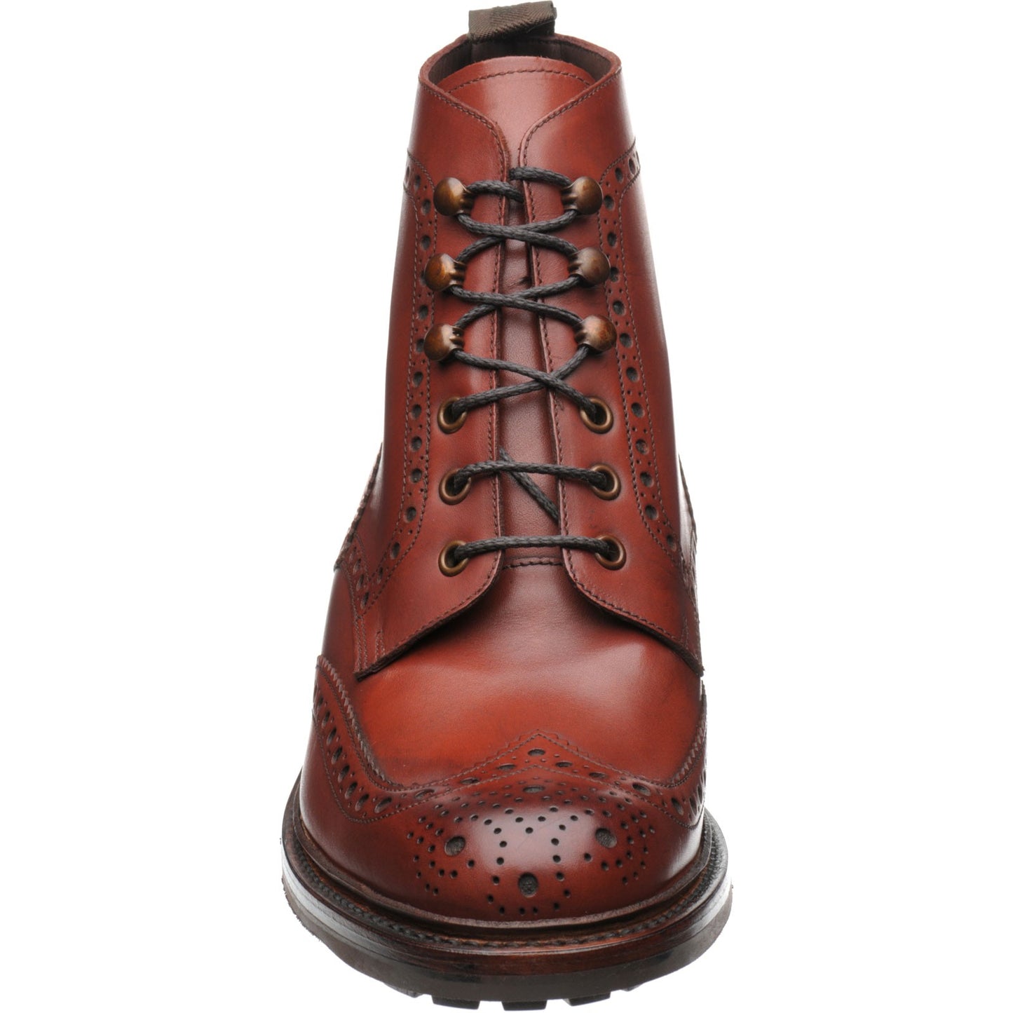 Product image for Loake Glendale mens rubber-soled brogue boots in conker calf (second)