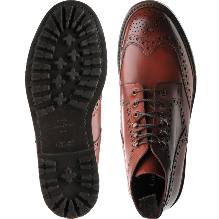 Product image for Loake Glendale mens rubber-soled brogue boots in conker calf (second)