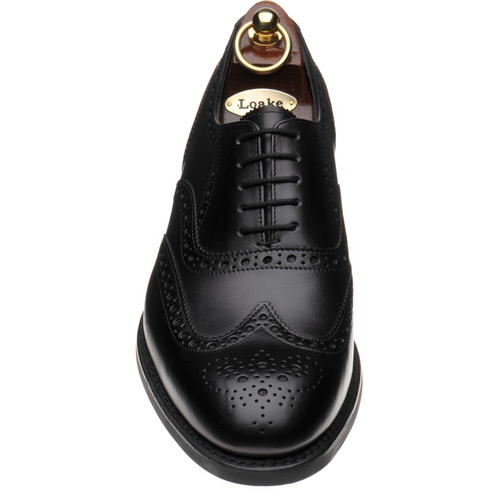 Product image for Loake Hepworth mens hybrid-soled brogues in black calf