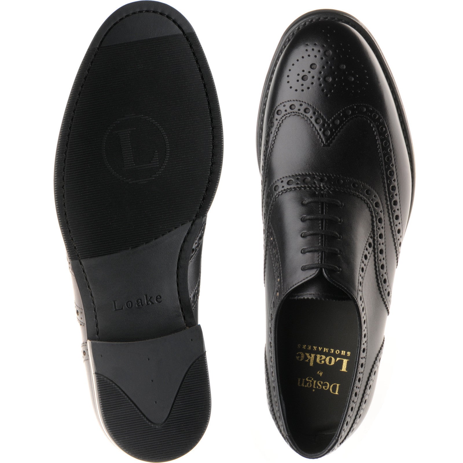 Product image for Loake Hepworth mens hybrid-soled brogues in black calf