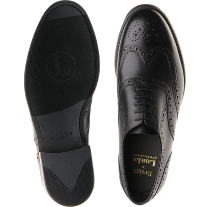 Product image for Loake Hepworth mens hybrid-soled brogues in black calf
