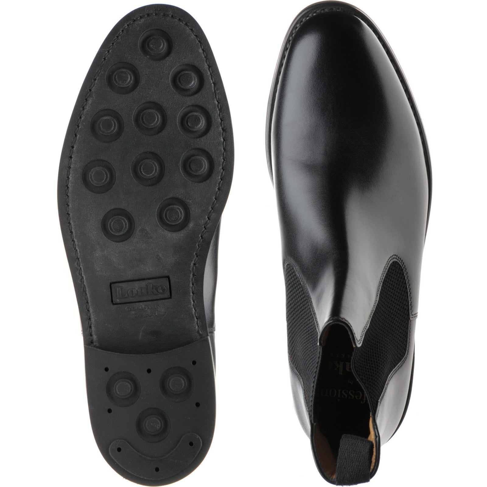 Product image for Loake Hickstead Rubber mens rubber-soled boots in black calf (second)