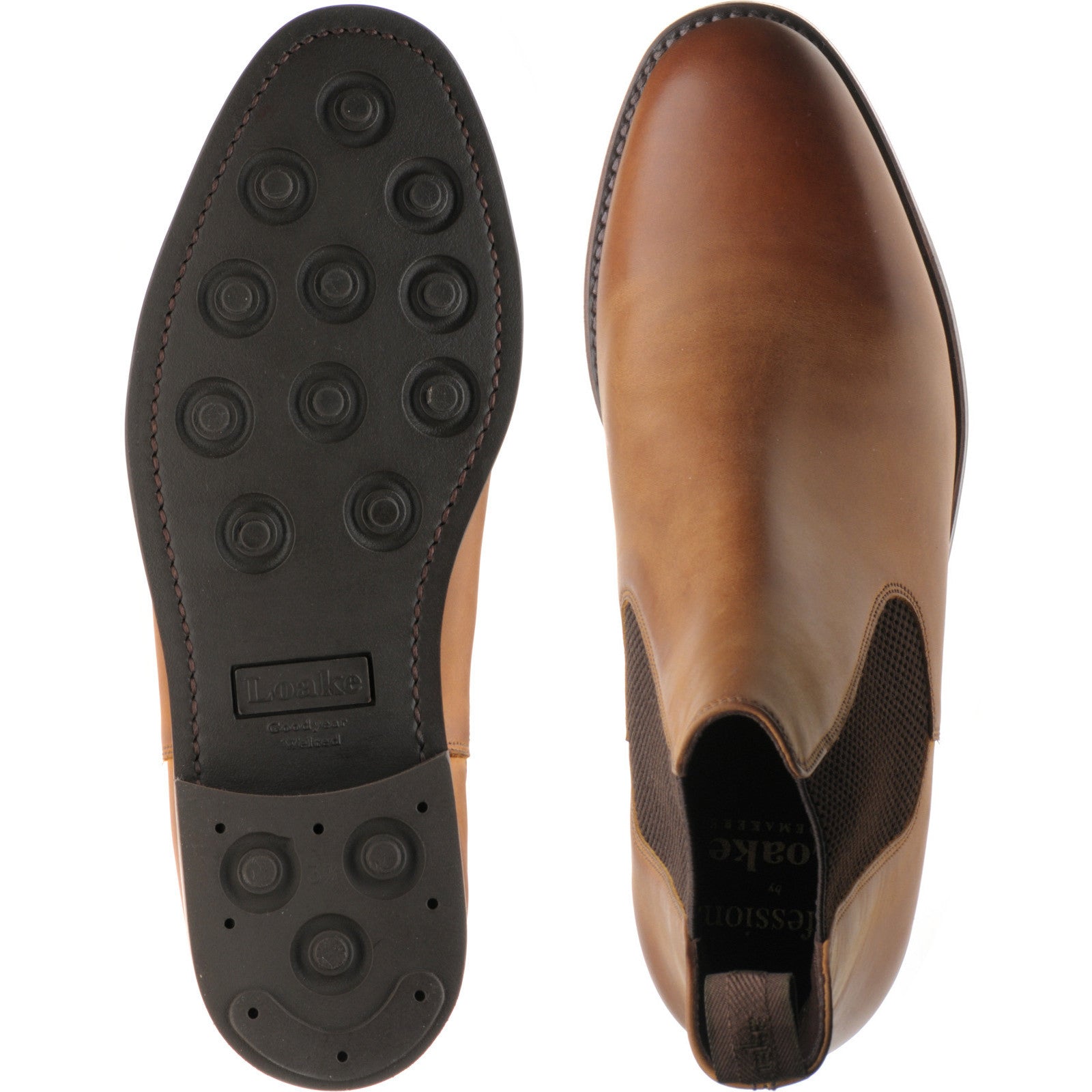 Product image for Loake Hickstead Rubber mens rubber-soled boots in tan calf (second)