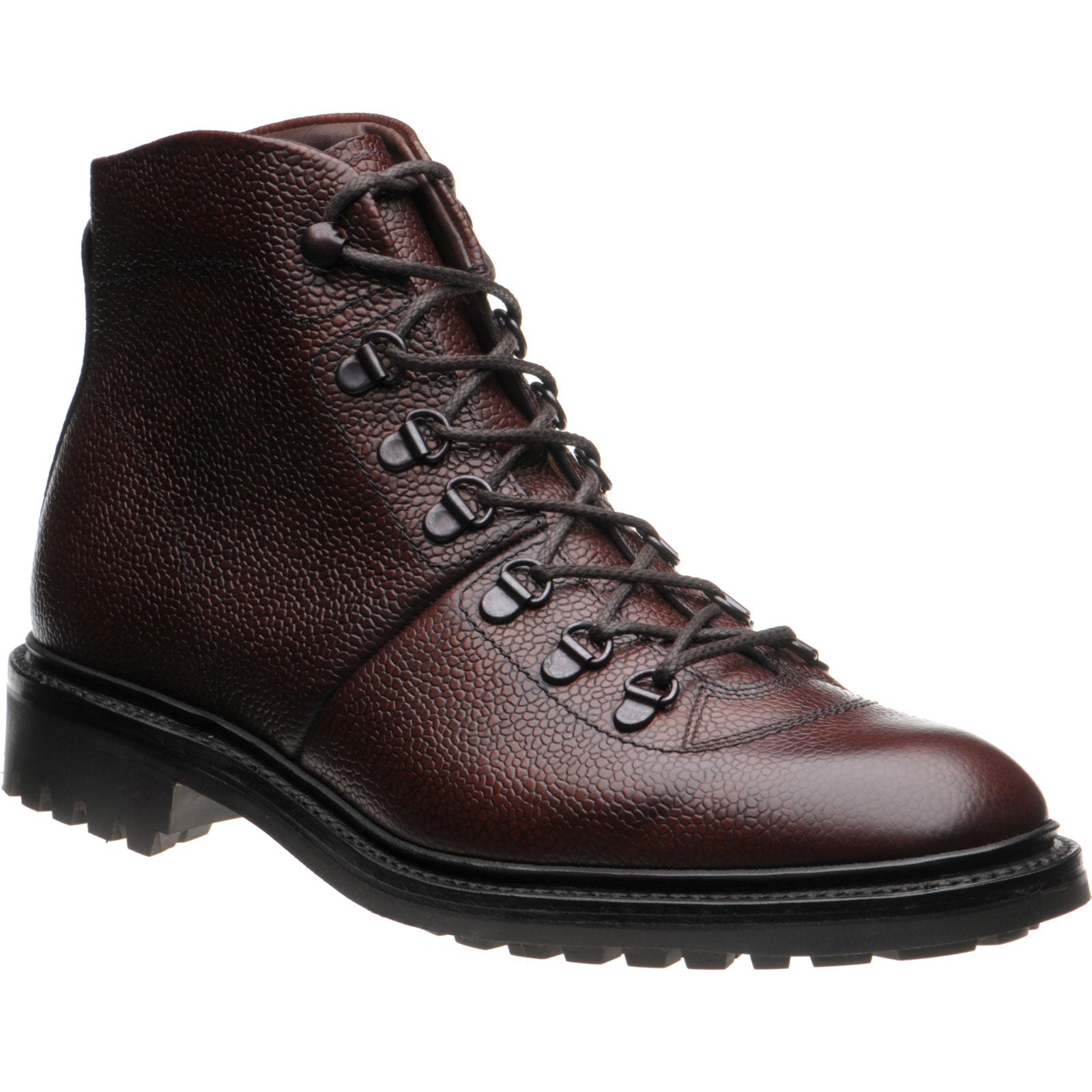 Loake Hiker mens rubber-soled boots in oxblood grain calf (second ...