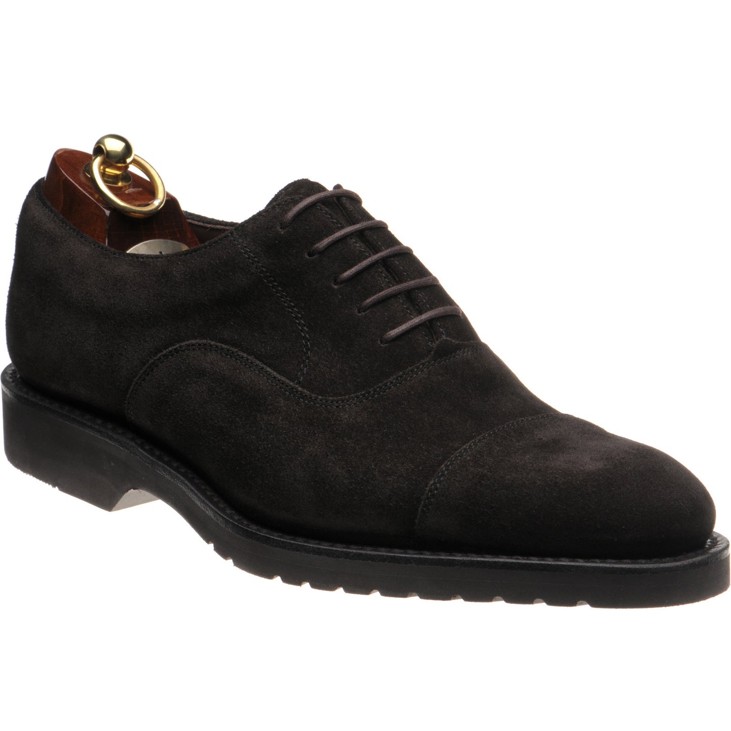 Product image for Loake Hitchcock mens rubber-soled Oxfords in chocolate suede