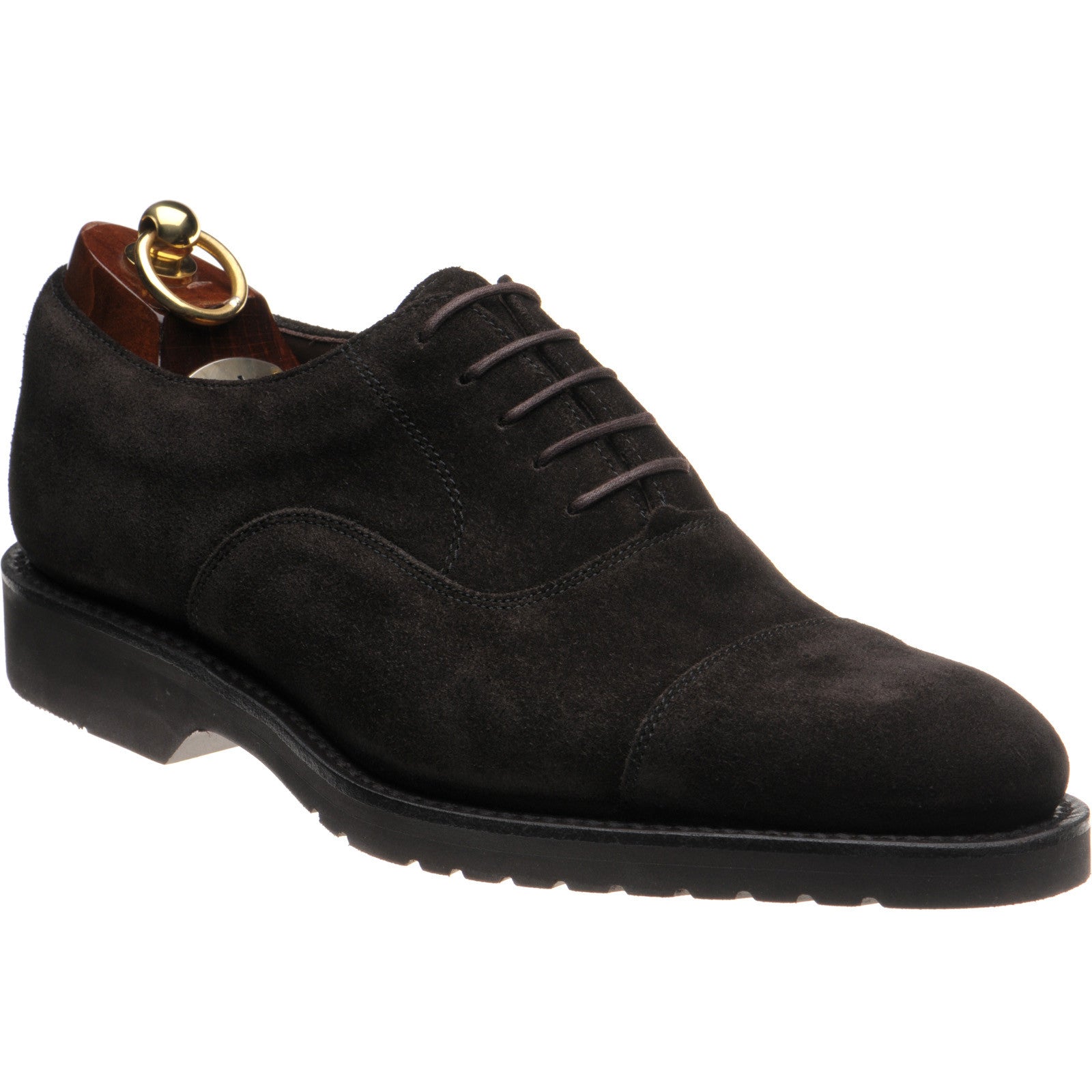 Product image for Loake Hitchcock mens rubber-soled Oxfords in chocolate suede