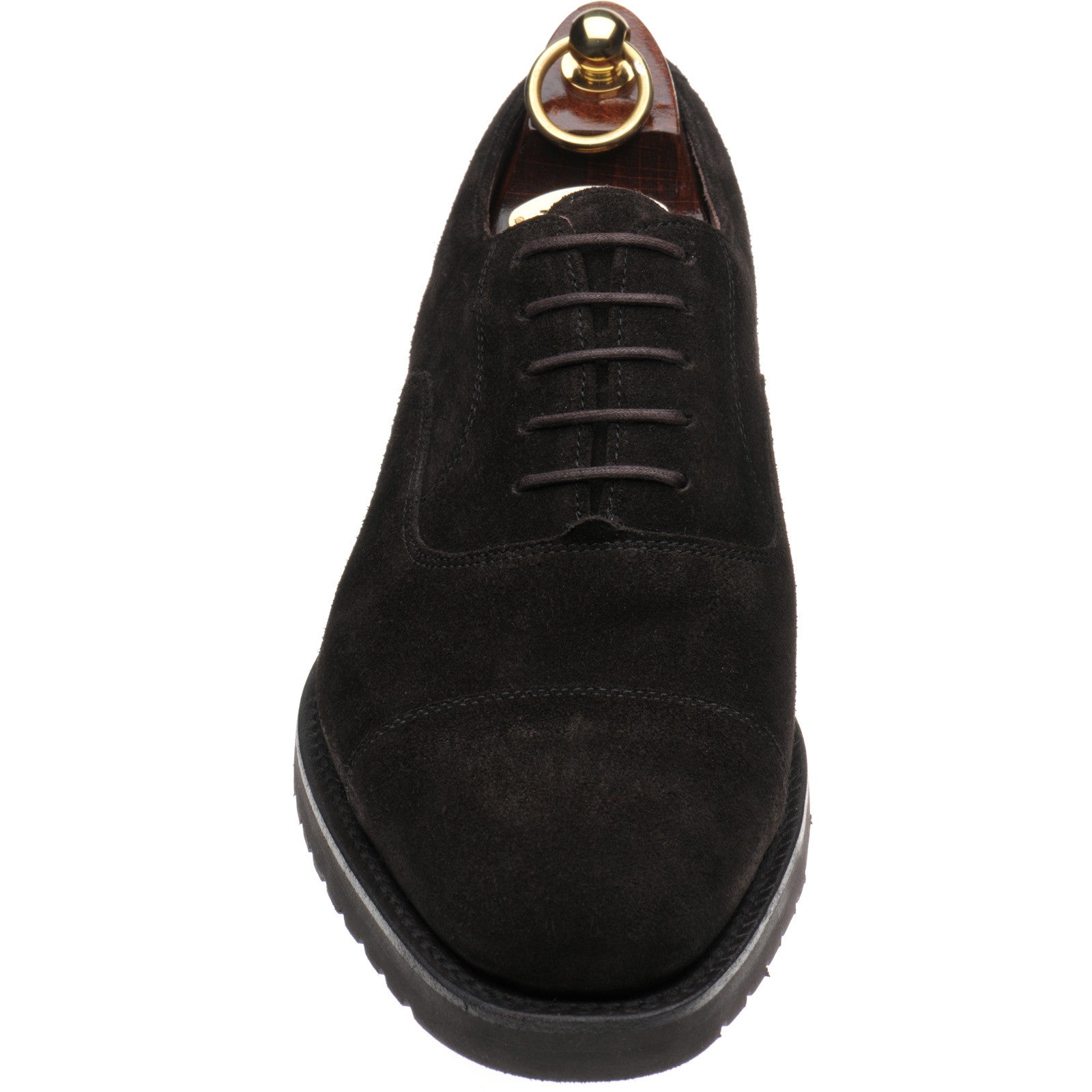 Product image for Loake Hitchcock mens rubber-soled Oxfords in chocolate suede