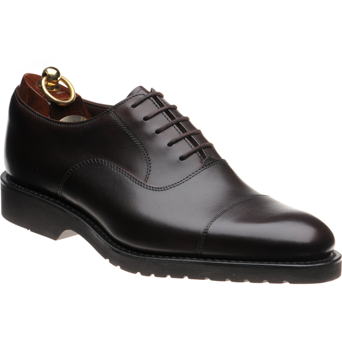 Product image for Loake Hitchcock mens rubber-soled Oxfords in dark brown calf
