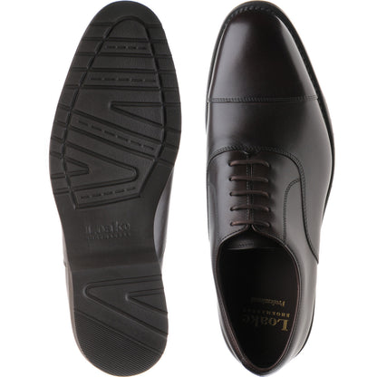 Product image for Loake Hitchcock mens rubber-soled Oxfords in dark brown calf