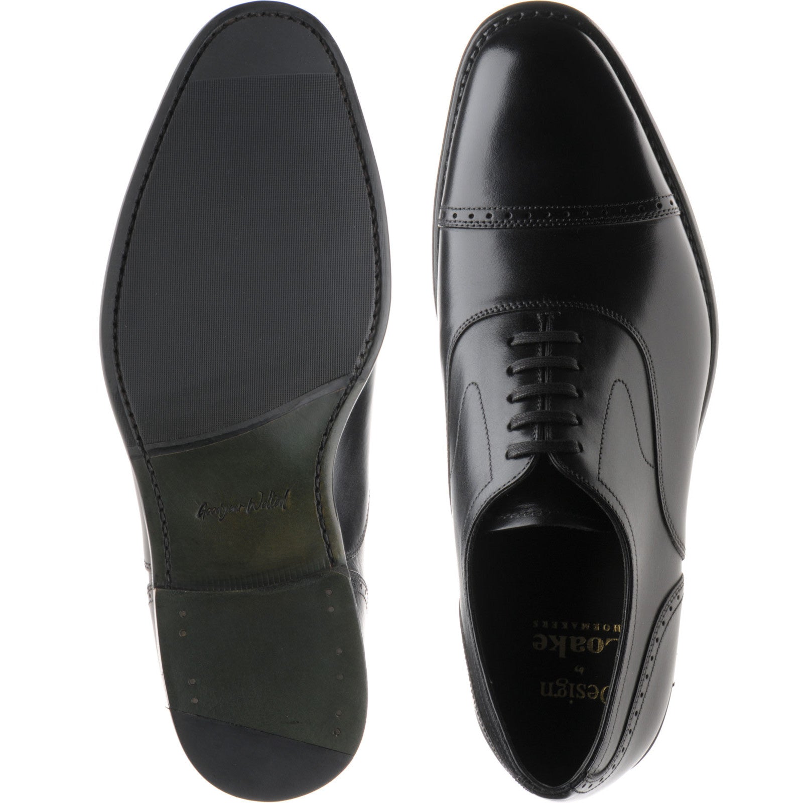 Product image for Loake Hughes in black brushpainted calf