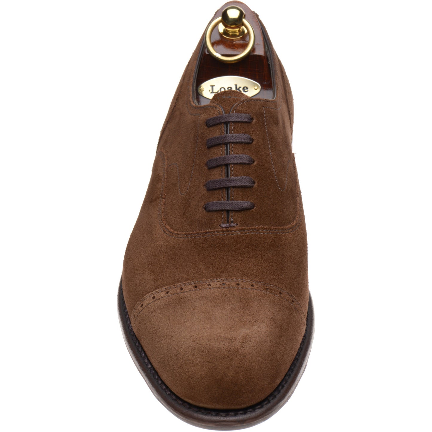Product image for Loake Hughes mens hybrid-soled semi-brogues in brown suede