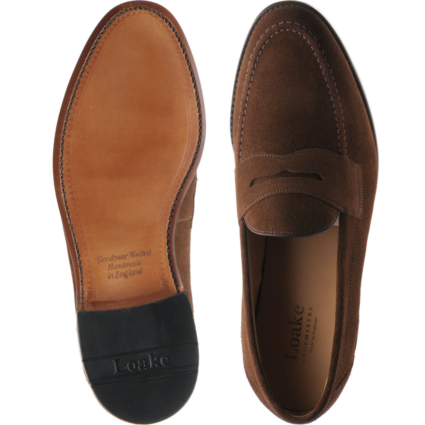 Product image for Loake Imperial mens loafers in brown suede (second)