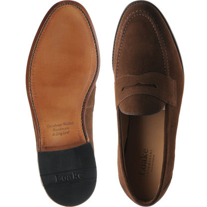 Product image for Loake Imperial mens loafers in brown suede (second)