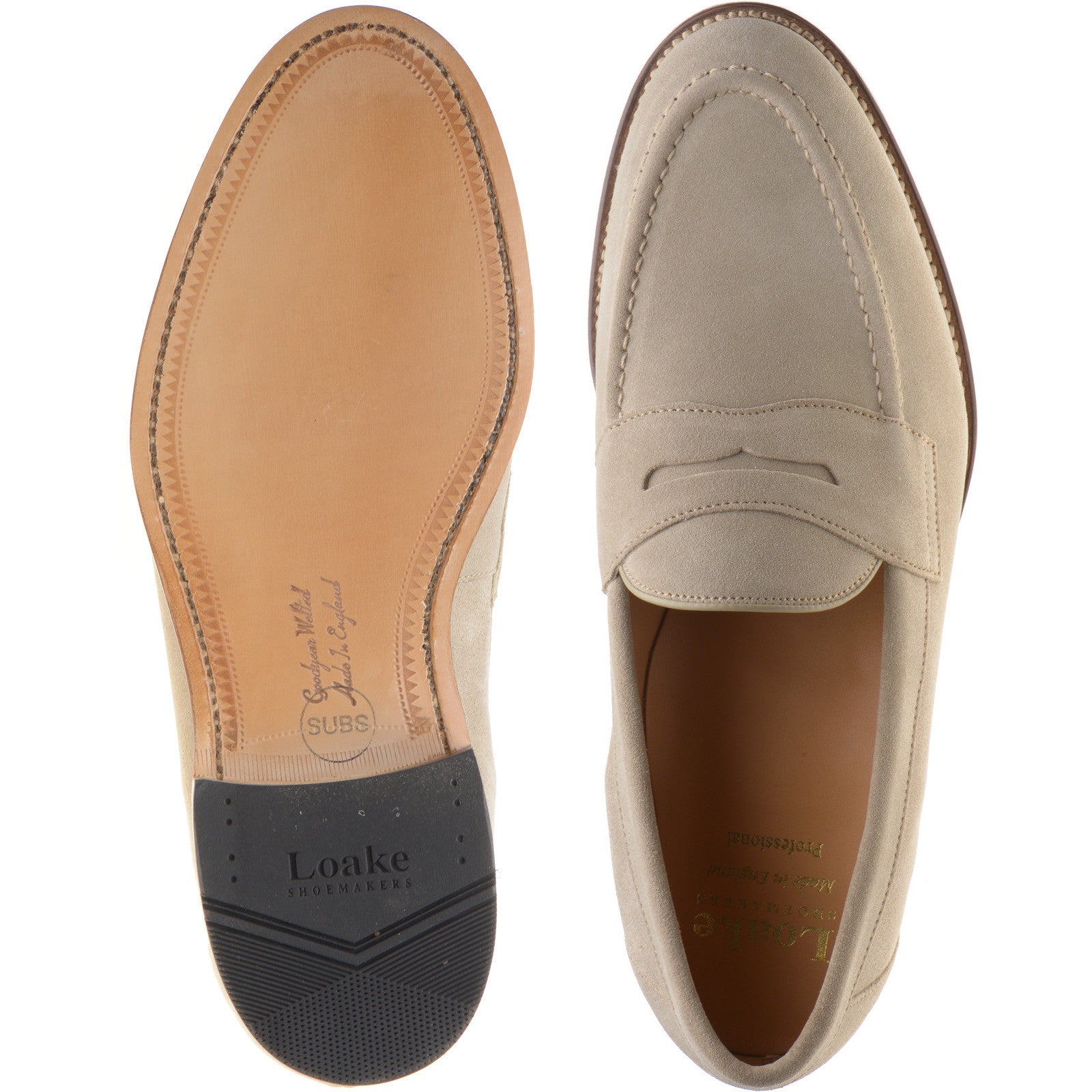 Product image for Loake Imperial mens loafers in sand suede (second)