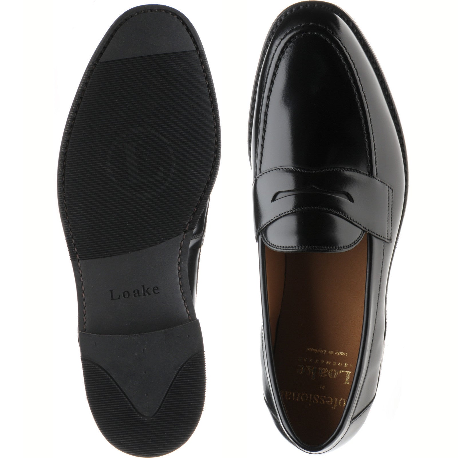 Product image for Loake Imperial Rubber in black polished