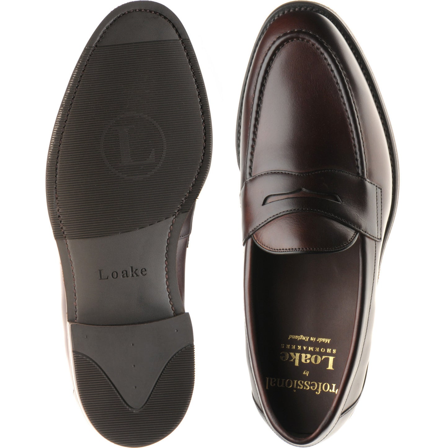 Product image for Loake Imperial Rubber mens rubber-soled loafers in dark brown waxy (second)