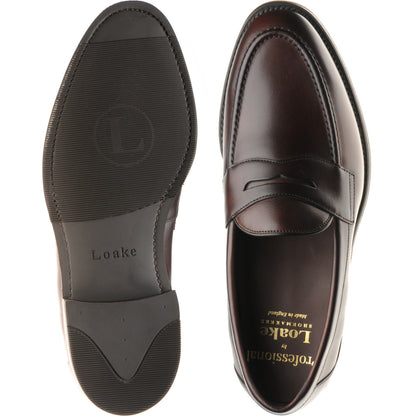 Product image for Loake Imperial Rubber mens rubber-soled loafers in dark brown waxy (second)