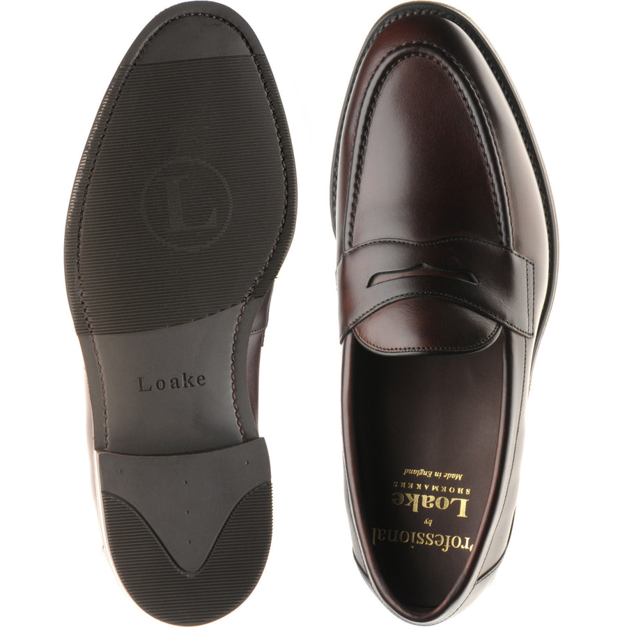 Product image for Loake Imperial Rubber mens rubber-soled loafers in dark brown waxy (second)