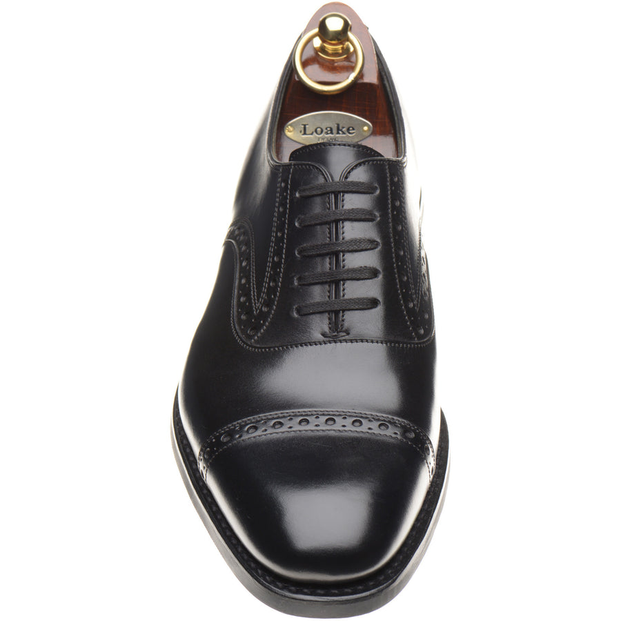Product image for Loake Kellar mens rubber-soled semi-brogues in black calf