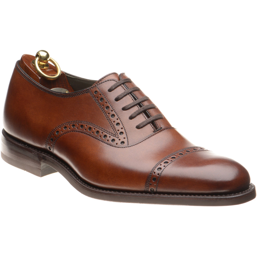 Product image for Loake Kellar mens rubber-soled semi-brogues in cedar calf