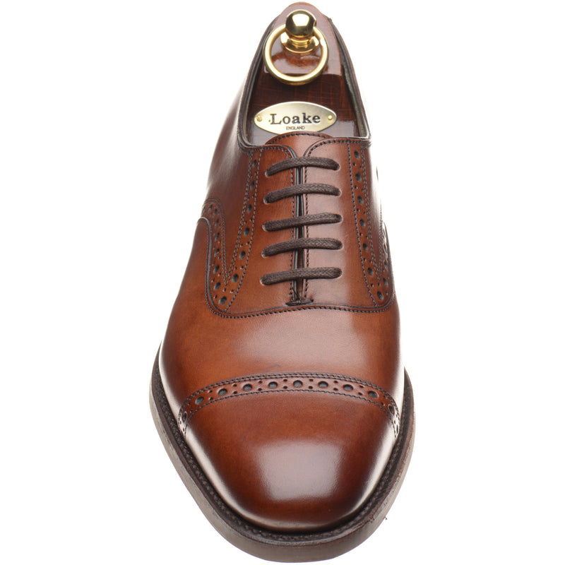 Product image for Loake Kellar mens rubber-soled semi-brogues in cedar calf