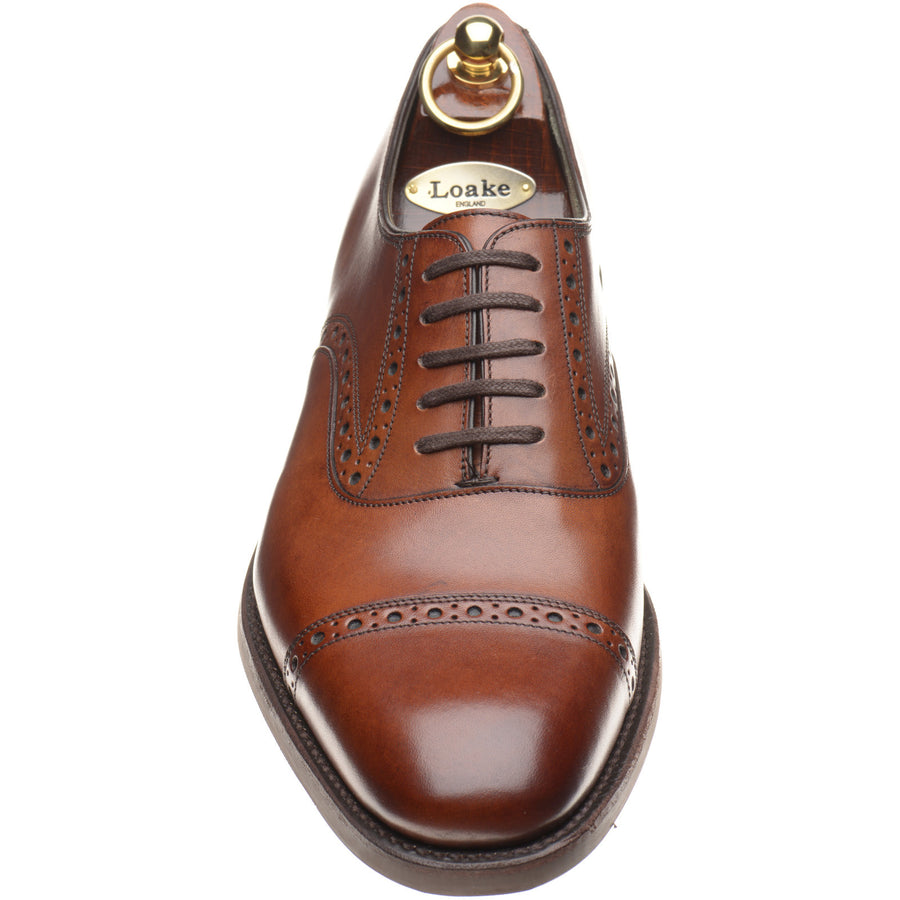 Product image for Loake Kellar mens rubber-soled semi-brogues in cedar calf