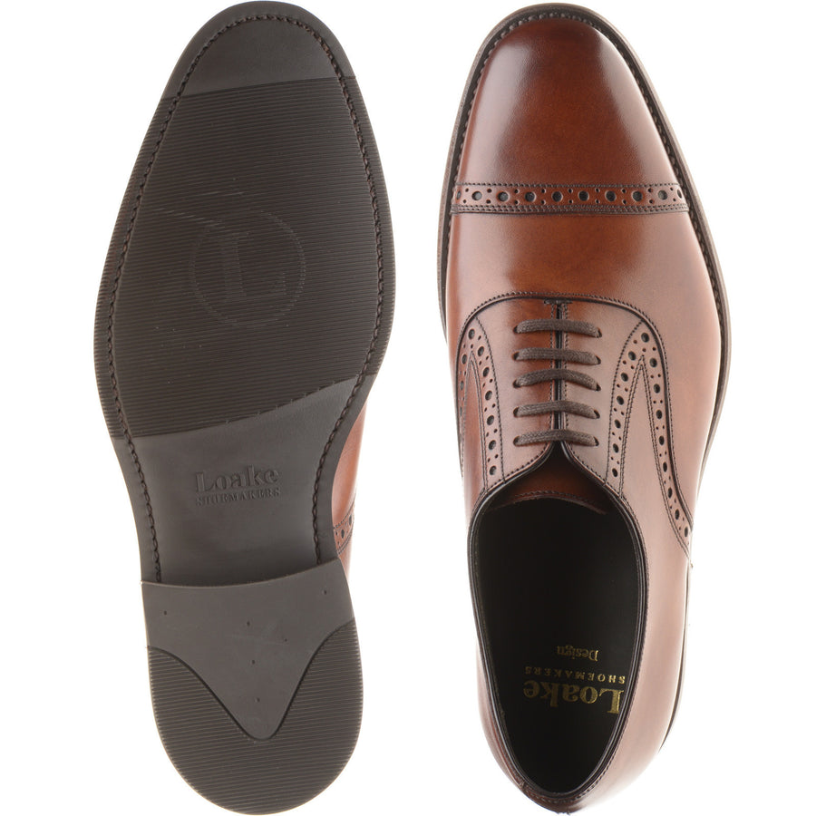 Product image for Loake Kellar mens rubber-soled semi-brogues in cedar calf