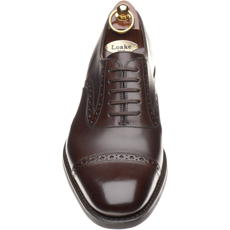 Product image for Loake Kellar mens rubber-soled semi-brogues in dark brown calf