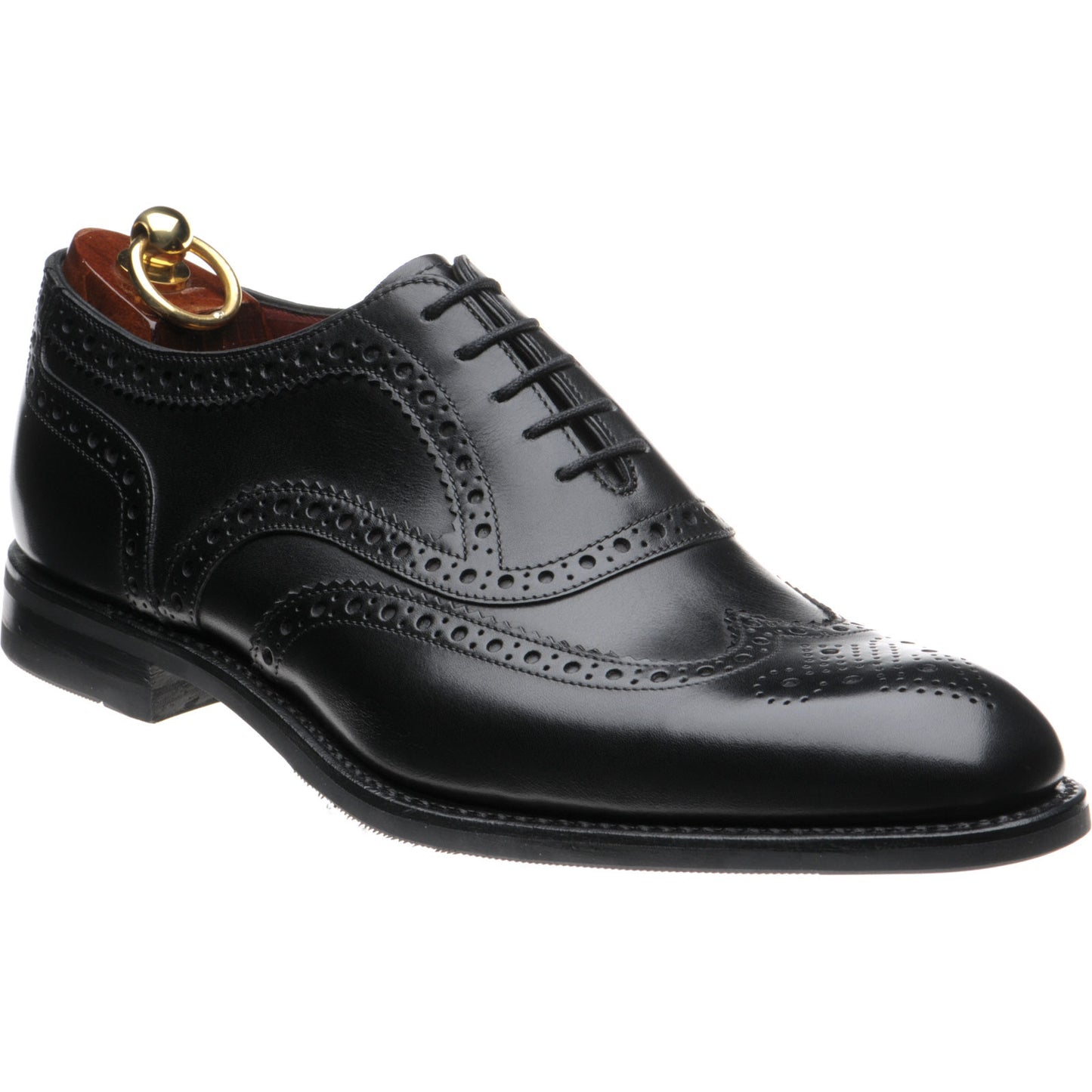 Product image for Loake Kerridge mens rubber-soled brogues in black calf (second)