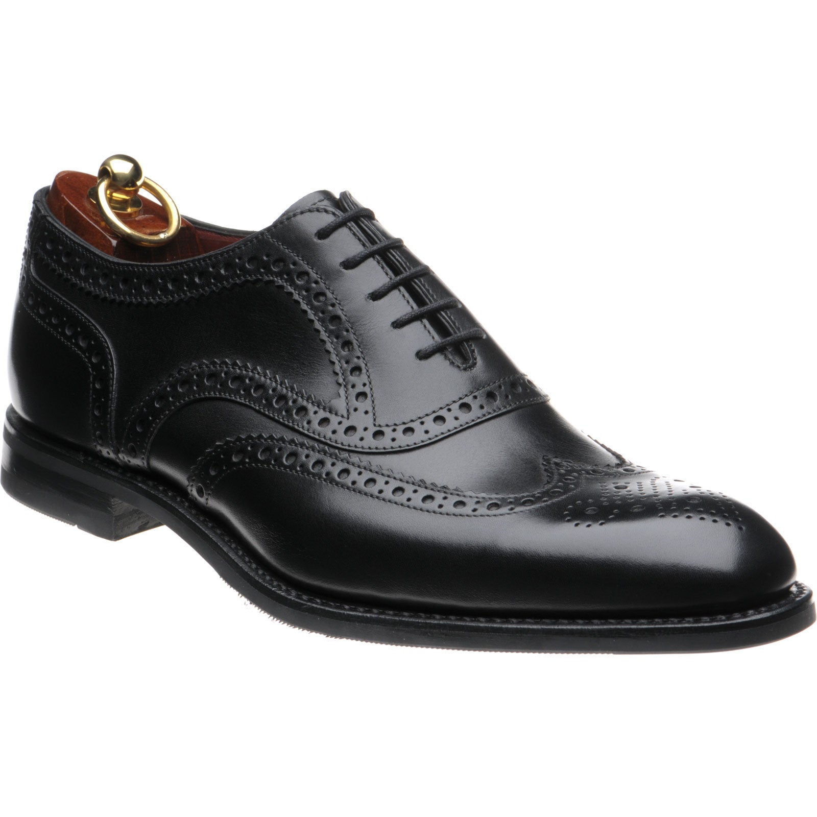 Product image for Loake Kerridge mens rubber-soled brogues in black calf (second)