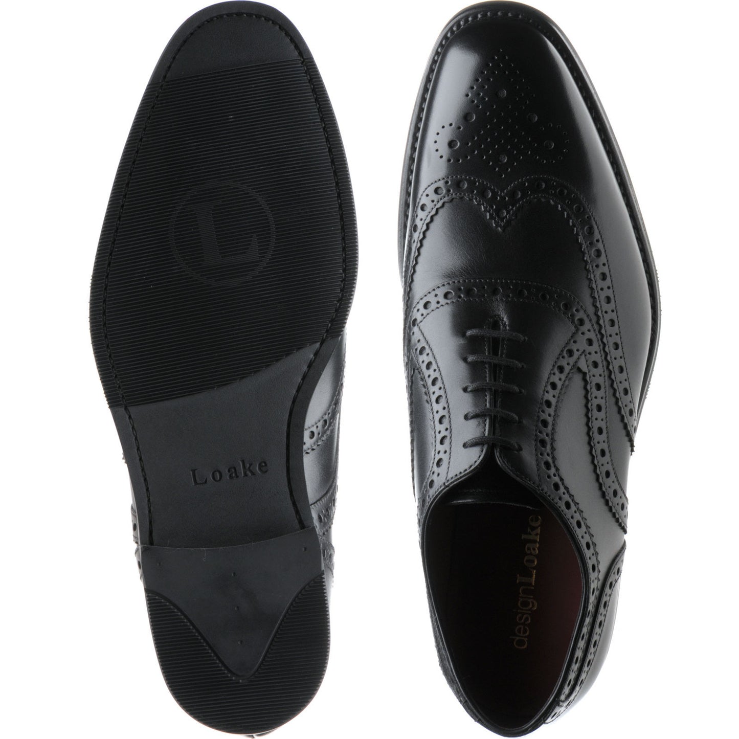 Product image for Loake Kerridge mens rubber-soled brogues in black calf (second)