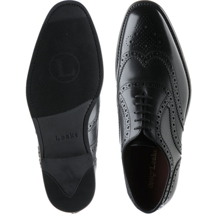 Product image for Loake Kerridge mens rubber-soled brogues in black calf (second)