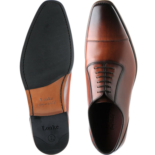 Product image for Loake Larch mens hybrid-soled Oxfords in chestnut calf (second)