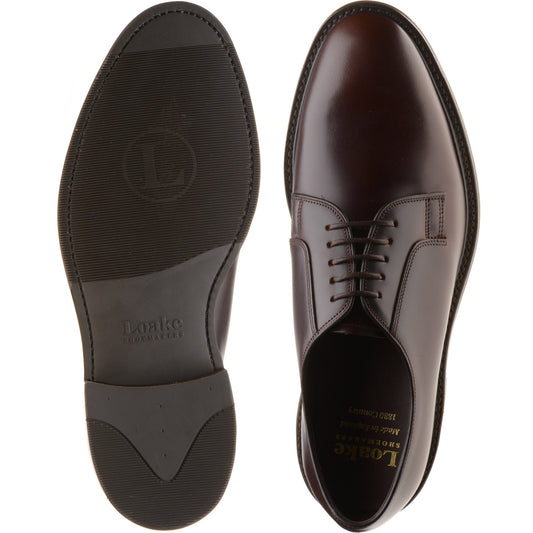 Product image for Loake Leyburn mens rubber-soled Derby shoes in dark brown oiled calf (second)