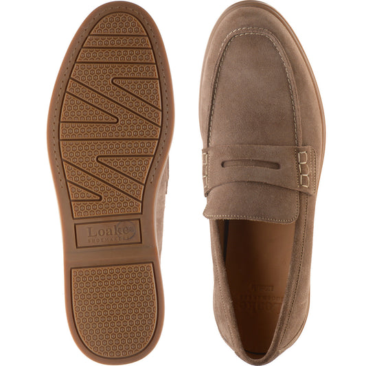 Product image for Loake Lucca mens rubber-soled loafers in flint suede (second)