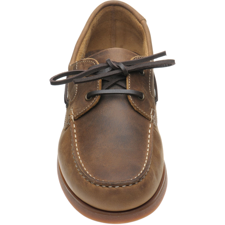 Product image for Loake Lymington mens rubber-soled deck shoes in brown nubuck