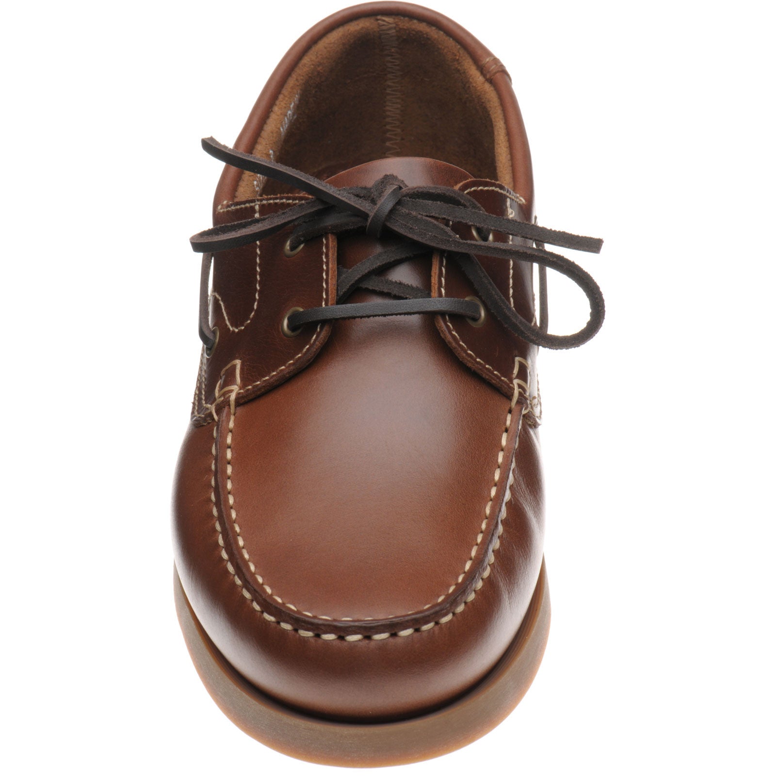 Product image for Loake Lymington mens rubber-soled deck shoes in brown waxy (second)