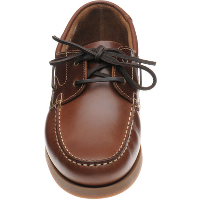 Product image for Loake Lymington mens rubber-soled deck shoes in brown waxy (second)